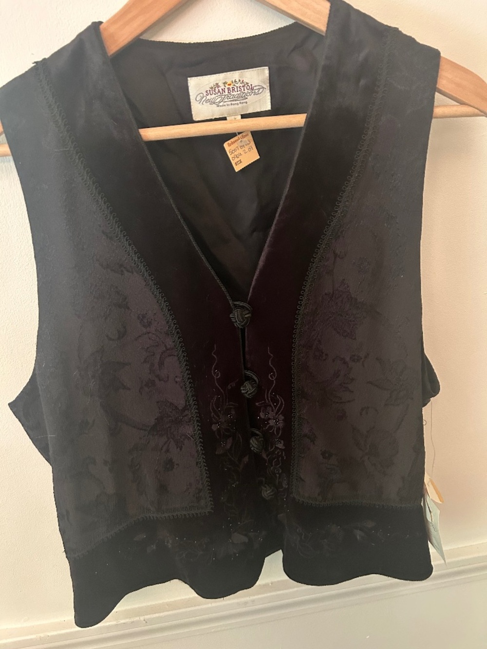 Vest Susan Bristol New Traditions Black Vintage size 14 NWT